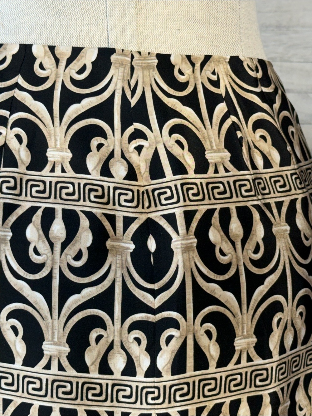Talbots Black Maxi Skirt with Cream Embroidered Motif - Picture 3 of 8